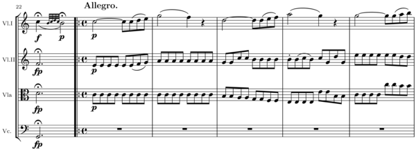 Extrait du premier mouvement de ce quatuor : Thème