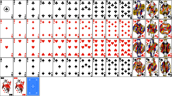 Un jeu de 54 cartes complet