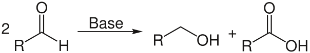 Formule générale de la réaction de Cannizaro.