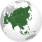 Projection orthographique de l’Asie.
