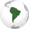 Projection orthographique de l’Amérique du Sud.