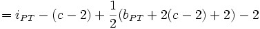 = i_{PT} - (c - 2) + \frac{1}{2} (b_{PT} + 2(c - 2) + 2) - 2