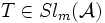 T\in Sl_m(\mathcal{A})