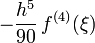 -\frac{h^5}{90}\,f^{(4)}(\xi)