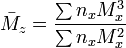 \bar M_z=\frac{\sum n_xM_x^3}{\sum n_xM_x^2}