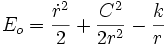 E_o = \frac {\dot r^2}{2}  + \frac{C^2}{2r^2}- \frac{k}{r}