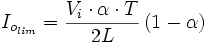 I_{o_{lim}}=\frac{V_i\cdot \alpha\cdot T}{2L}\left(1-\alpha\right)