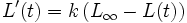 L'(t) = k \left( L_\infty - L(t) \right)