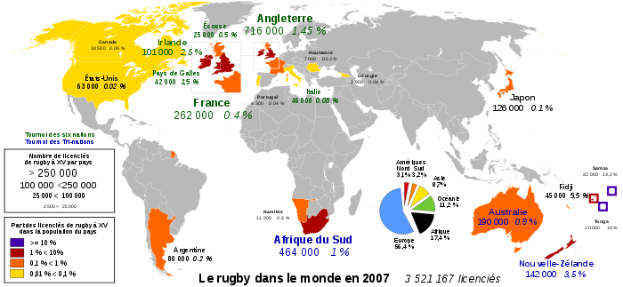 Rugby Union in 2007 map-fr.svg
