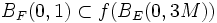 B_F(0,1) \subset f(B_E(0,3M))