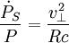 \frac{\dot P_S}{P} = \frac{v_\perp^2}{R c}