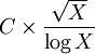 C \times \frac{\sqrt{X}}{\log X}\,
