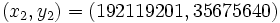 (x_2,y_2)=(192119201,35675640)\,