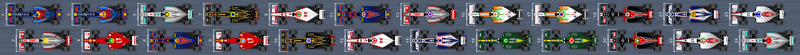 Schéma de la grille de départ du Grand Prix de Belgique 2011