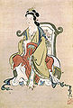 'Seiobo (Queen Mother of the West)' by Ogata Korin, c. 1705, Japan, Edo period (1615–1868), Hanging scroll; ink and color on silk over paper, Kimbell Art Museum.jpg
