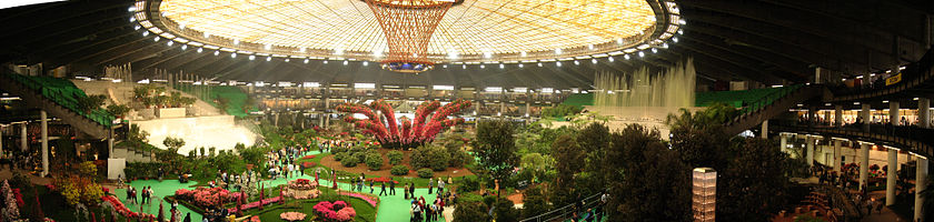 Image panoramique du Palasport, centre de l'exposition
