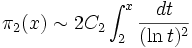 \pi_2(x) \sim 2 C_2 \int_2^x {dt \over (\ln t)^2}