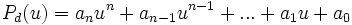 \quad P_d(u)=a_nu^n+a_{n-1}u^{n-1}+...+a_1u+a_0