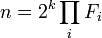 n=2^k \prod_iF_i\;