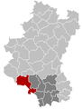 Situation de la commune dans l'arrondissement de Virton et la province de Luxembourg