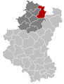 Situation de la commune dans l'arrondissement de Marche-en-Famenne et la province de Luxembourg