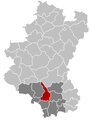 Situation de la commune dans l’arrondissement de Virton et la province de Luxembourg