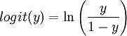  logit(y) = \ln\left(\frac{y}{1-y}\right)