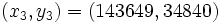 (x_3,y_3)=(143649,34840)\,