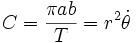  C = \frac{\pi a b}{T} = r^2\dot{\theta}