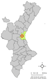 Localisation d'Alaquàs dans la Communauté Valencienne