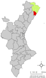 Localisation de Alcalà de Xivert dans la Communauté de Valence