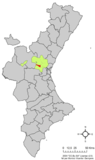 Localización de Benaguasil respecto al País Valenciano