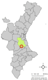 Localisation de Beneixida dans la Communauté Valencienne