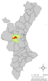 Localisation de Bunyol dans la Communité de Valence
