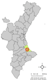 Localisation de Palma de Gandía dans la Communauté Valencienne