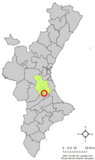 Localisation de Senyera dans la Communauté Valencienne
