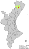 Localisation de Vilar de Canes dans la Communauté de Valence