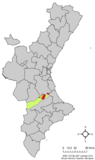 Localisation de Xàtiva dans la Communauté de Valence