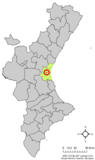 Localisation de Xirivella dans la Communauté Valencienne
