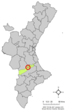 Localisation de L'Alcúdia de Crespins dans la Communauté Valencienne