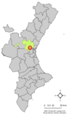 Localización de La Eliana respecto al País Valenciano