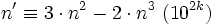 n'\equiv 3\cdot n^2 - 2\cdot n^3\ (10^{2k})