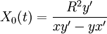 X_0(t)=\frac{R^2y'}{xy'-yx'}