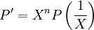 P' = X^n P \left( \frac{1}{X} \right)