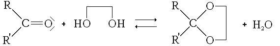 Acétalisation d'une cétone par l'éthane-1,2-diol
