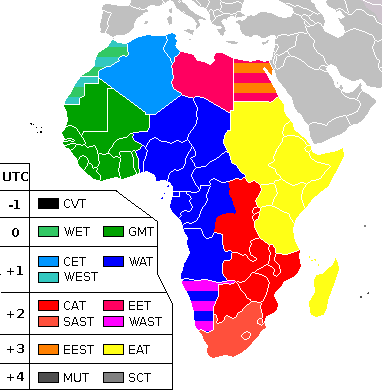 Fuseaux horaires d'Afrique