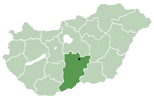 Localisation de la commune en Hongrie