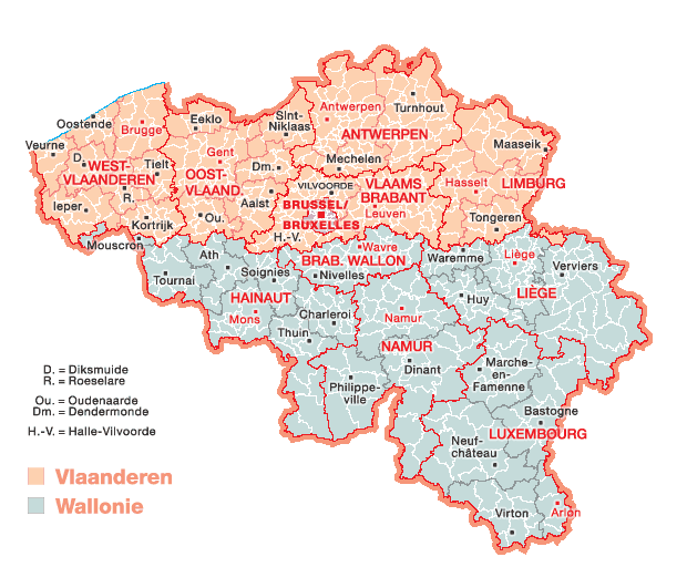 Carte des arrondissements administratifs