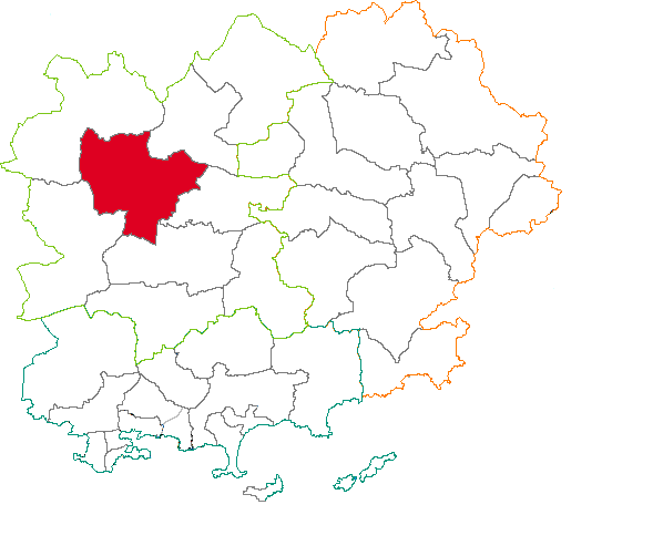 Situation du canton de Barjols dans le département Var