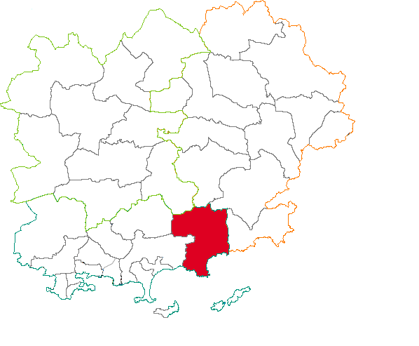 Situation du canton de Collobrières dans le département Var